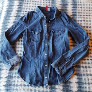 Jean button down